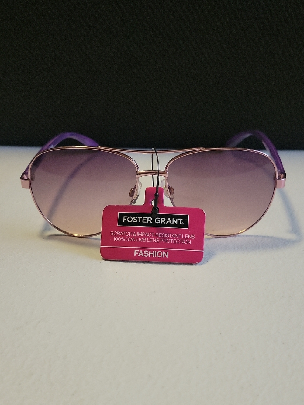 Foster Grant Purple Gradient Aviator Sunglasses